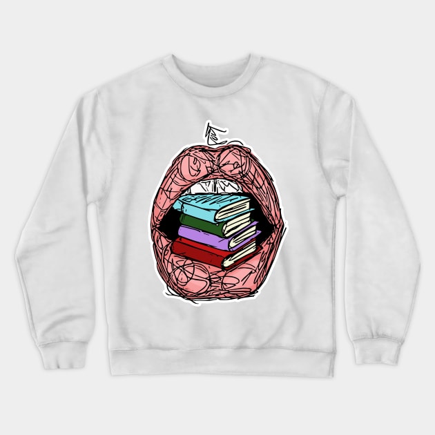 book worm mouth Crewneck Sweatshirt by Gumdrop